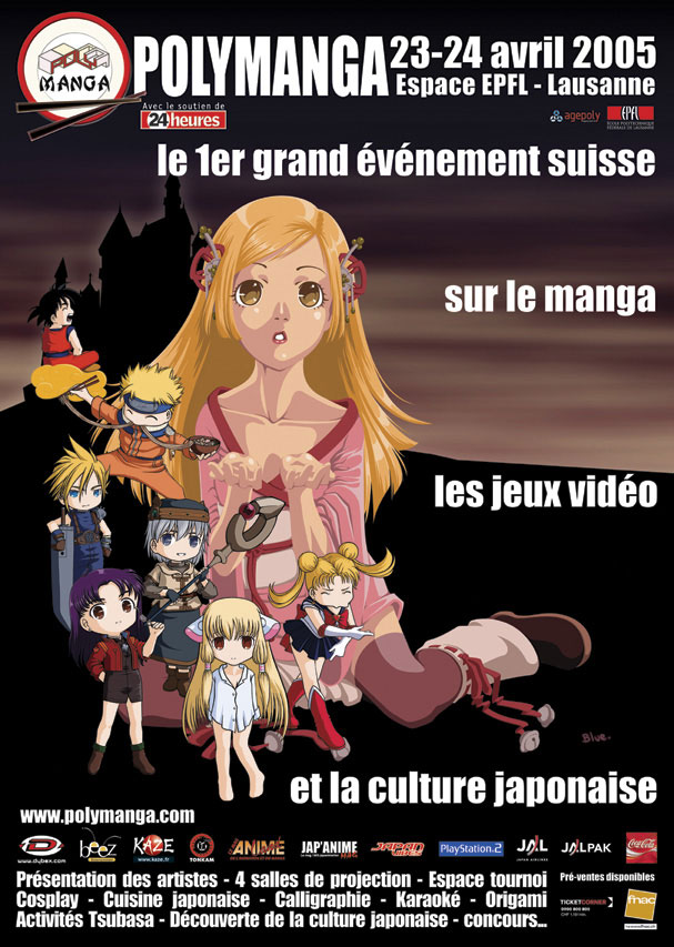 Affiche de la première édition de Polymanga à l'EPFL